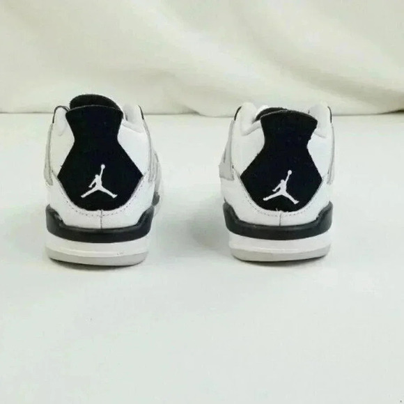 Nike Air Jordan 4 Retro TD White Military Black Shoe Size 9c Toddlers BQ7670-111 - Picture 11 of 12